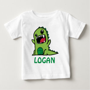 Camiseta Um desenho animado de dinossauros com nome