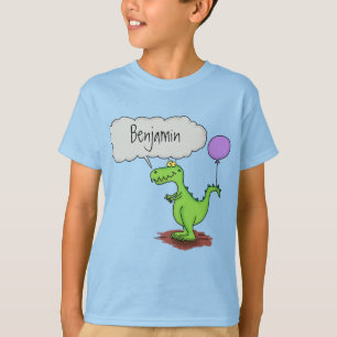 Camiseta Um desenho animado de dragão engraçado verde par