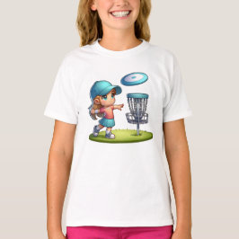 Camiseta Um desenho animado de golfe para garotinha