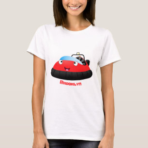 Camiseta Um desenho animado de hovercraft, vermelho e bonit