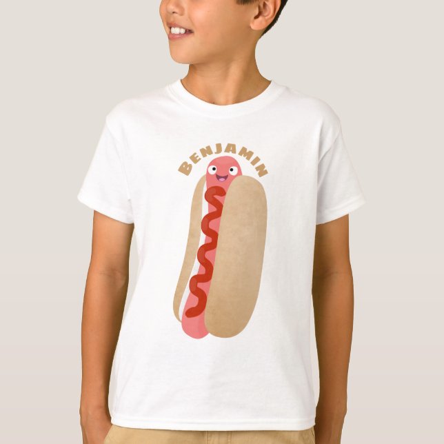 Camiseta Um desenho animado e engraçado de Weiner (Frente)