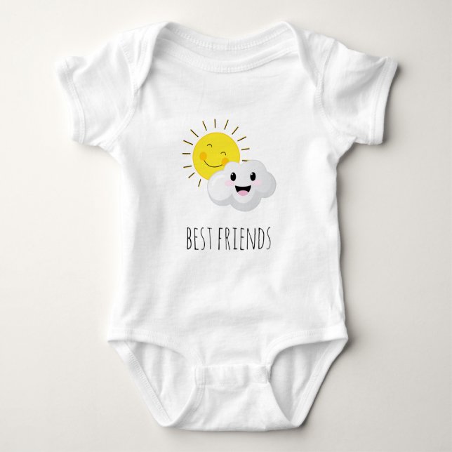 Camiseta Um desenho animado sobre o sol e a nuvem (Frente)
