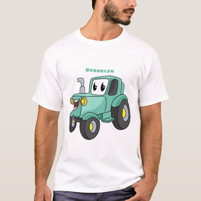 Camiseta Um desenho animado verde e bonito (Frente)