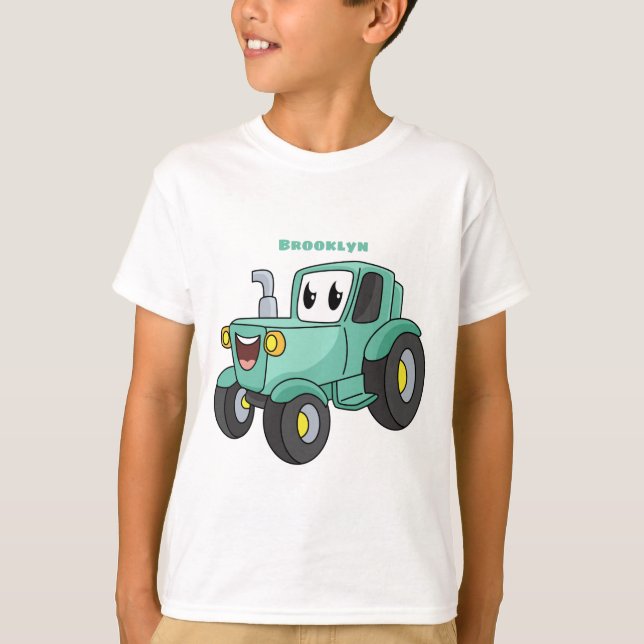 Camiseta Um desenho animado verde e bonito (Frente)