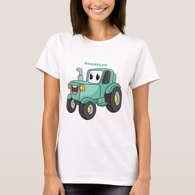 Camiseta Um desenho animado verde e bonito (Frente)