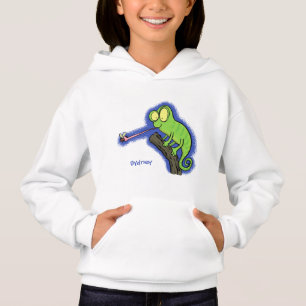 Camiseta Um desenho animado verde-feliz chameleon lagarto
