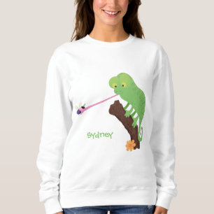 Camiseta Um desenho animado verde-feliz chameleon lagarto