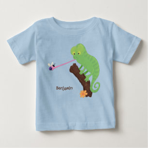 Camiseta Um desenho animado verde-feliz chameleon lagarto