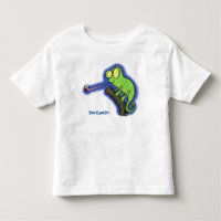 Um desenho animado verde-feliz chameleon lagarto