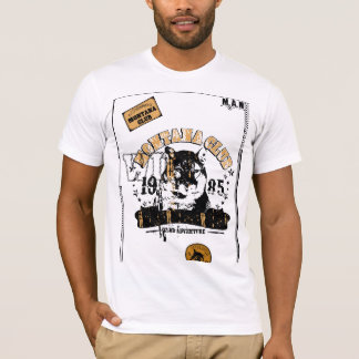 Camiseta Um desenho de um lobo.