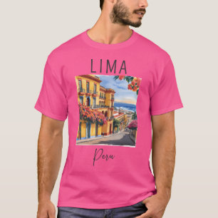 Camiseta Um Design de Aquarela de Lima - Peru