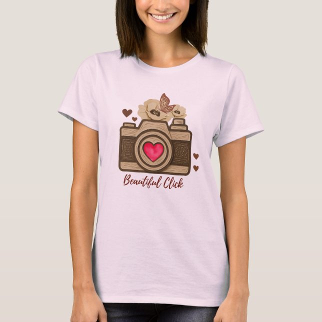 Camiseta Um Design de Clique Bonito (Frente)