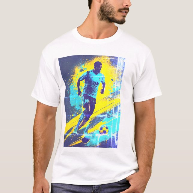 Camiseta Um design de futebol (Frente)