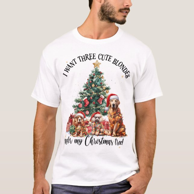 Camiseta Um design de Natal para amantes de cães e cachorro (Frente)
