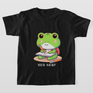 Camiseta Um design de sapo fofo da escola