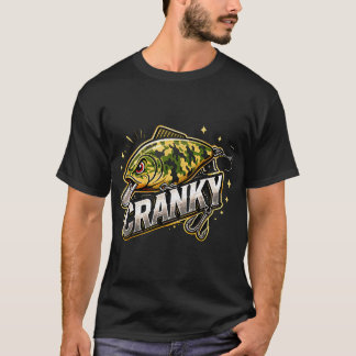 Camiseta Um Design Divertido de Carretel de Pesca Irritado