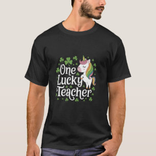 Camiseta Um Design do professor sortudo Unicorn Clover