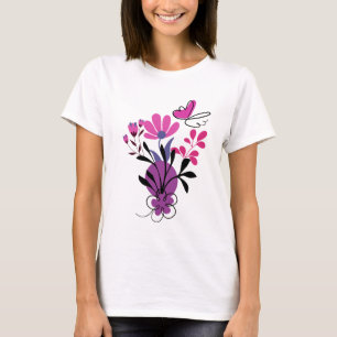 Camiseta Um Design Floral Colorido e Moderno