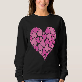 Camiseta Um Design Romântico de Coração de Corações Rosa Pa