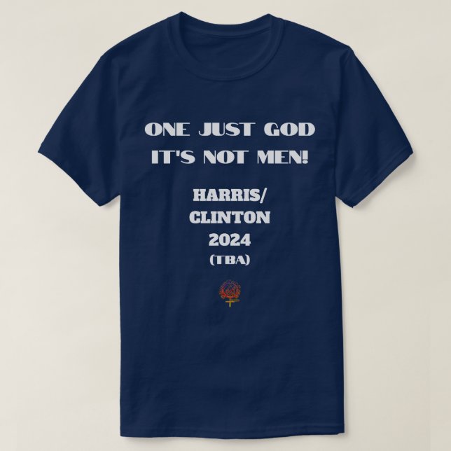 Camiseta UM DEUS NÃO É HOMENS Kamala Harris 2024 (Frente do Design)