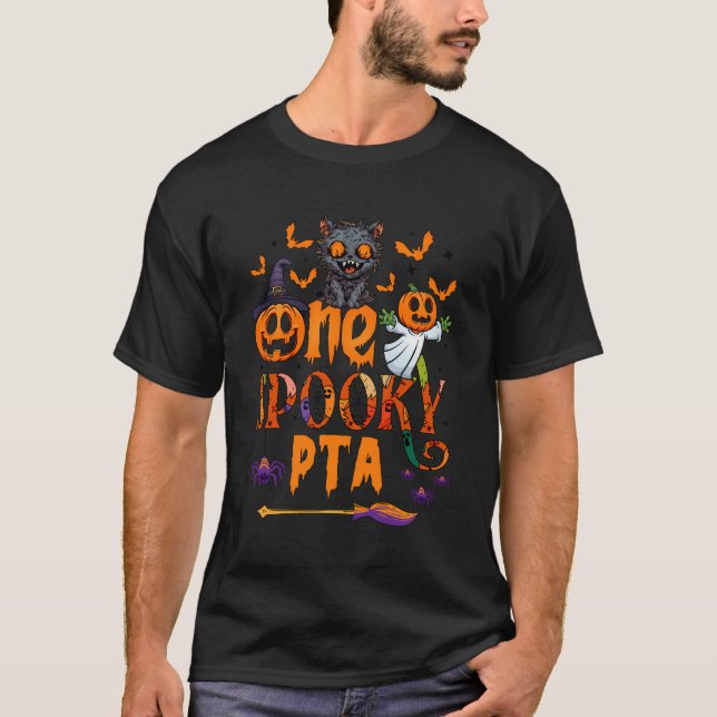 Camiseta Um Dia de as Bruxas engraçado Spooky Pta Black Ca (Frente)