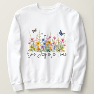 Camiseta Um dia de cada vez, citações inspiracionais de flo