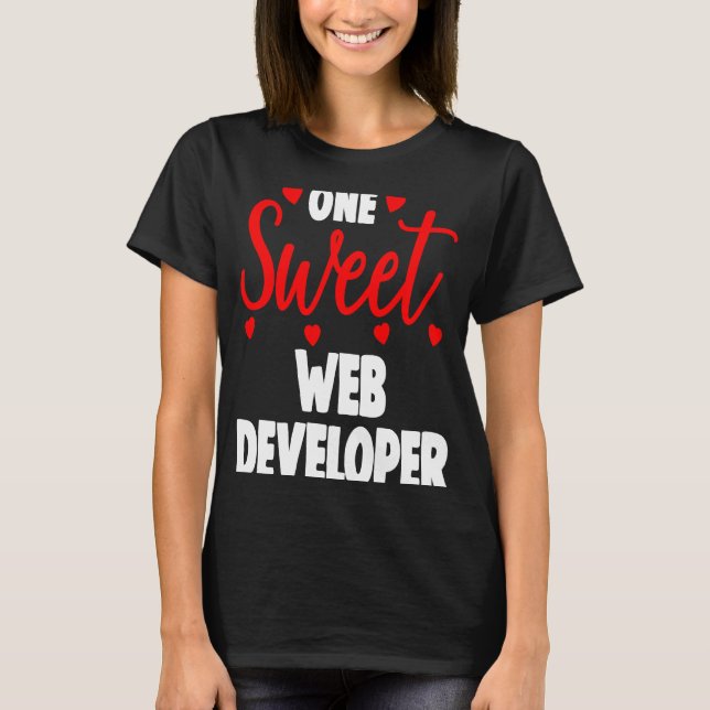 Camiseta Um Dia de os namorados de desenvolvedor de web doc (Frente)