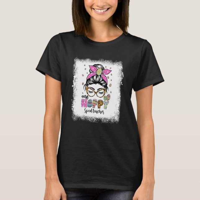 Camiseta Um Dia de Páscoa do Professor Bunny Sped Hoppy (Frente)