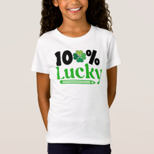 Camiseta Um Dia de São Patrício Cem Por Cento Sortudo -6110