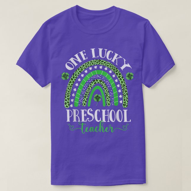 Camiseta Um Dia de São Patrício De Professores Da Pré-Escol (Frente do Design)