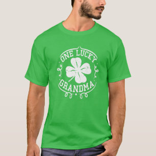 Camiseta Um Dia de São Patrício De Vovó Sortuda Para As