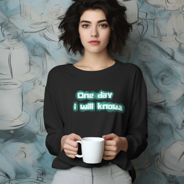 Camiseta Um Dia Eu Conheço Texto Verde Elétrico (Criador carregado)