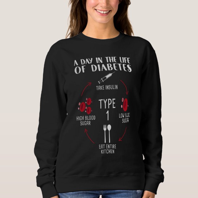 Camiseta Um Dia Na Vida Da Lua De Consciência Da Diabetes T (Frente)