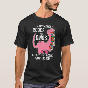 Camiseta Um Dia Sem Livros Para Ler Crianças Dinossauras Le