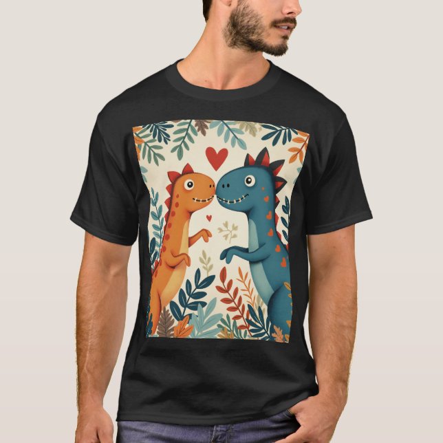 Camiseta um dinossauro amante (Frente)