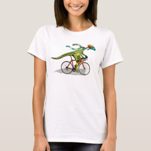 Camiseta Um Dinossauro Anabisetia Andando De Bicicleta.