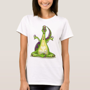 Camiseta Um Dinossauro Iguanodon Fazendo Yoga.
