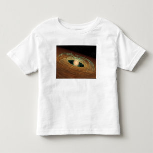 Camiseta Um disco deformação empoeirado na órbita