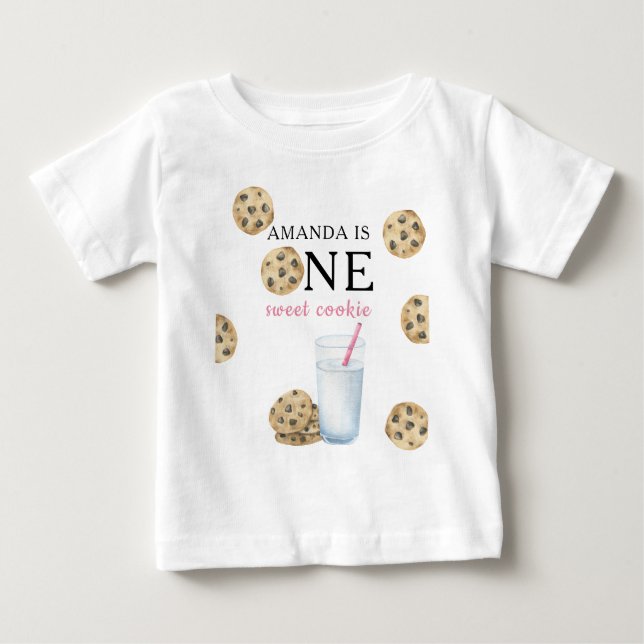 Camiseta Um doce cozinheiro e uma garota de leite no primei (Frente)