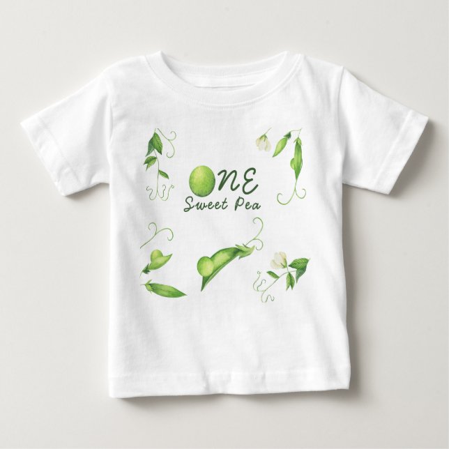 Camiseta Um Doce Ervilha Primeiro Aniversário (Frente)