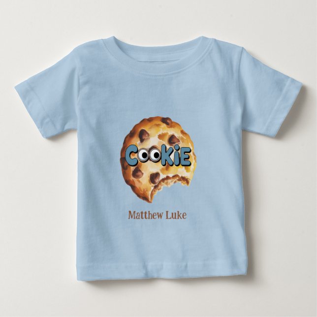Camiseta Um Doce Menino de Biscoito Chá de Bebê (Frente)