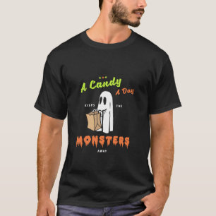 Camiseta Um Docinho Por Dia Mantém Os Monstros Longe Da Man