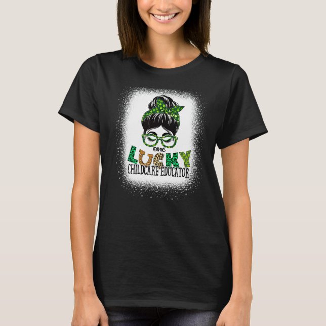Camiseta Um Educador De Crianças Sortudo Sangrou St Patrick (Frente)