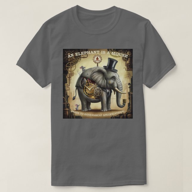 Camiseta Um elefante é um rato (Frente do Design)