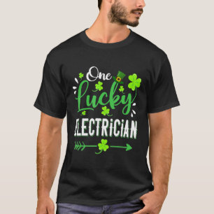 Camiseta Um eletricista sortudo Shamrock Leprechaun Hat Pat