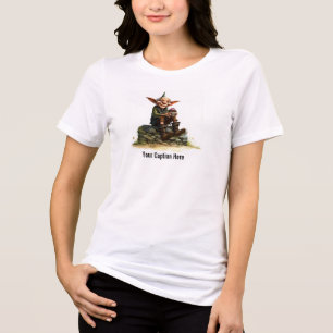 Camiseta Um Elfo Desgrenhado Segurando um Bolo Delicioso