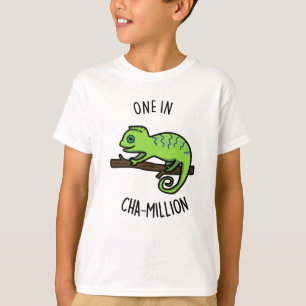 Camiseta Um Em Cha-Milhão De Camaleão De Cute