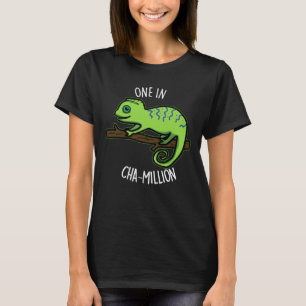 Camiseta Um Em Cha-Milhão De Camaleão Engraçado Pun Dark BG
