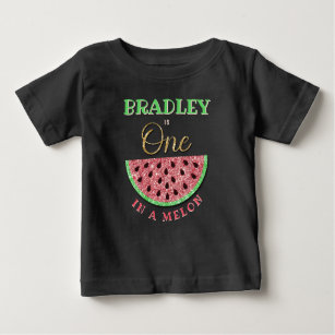 Camiseta Um Em Um Bebê De primeiro aniversario De Melão