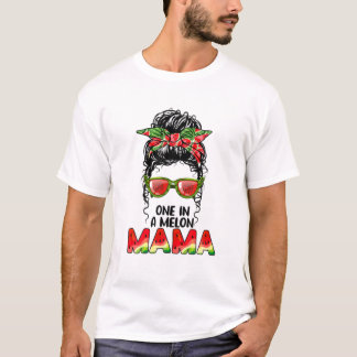 Camiseta Um Em Um Melão Mama Mensagem Bun Watermelon Summer